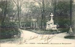 Paris 8 - Park Heap - Monument of Guy of Maupassant - CPA