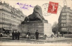 Paris CPA Places Denfert Rochereau the lion of Belfort
