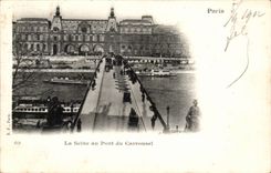 Paris CPA la Seine au pont du Carrousel