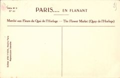 Paris - 4 - Marche aux Fleurs du Quai de l'Horloge CPA 