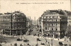 Paris - 2 the Street of Peace and Column Vendome CPA