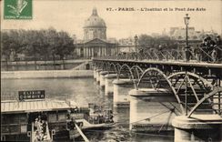 Paris - 1 - L'Institut - Le Pont des Arts CPA 