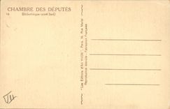 Paris 1 - Chambre des Deputes - Bibliotheque - Library CPA 