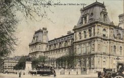 Paris 4 - Palais de l'Hotel de Ville - tramway - CPA 