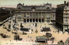 Paris - 8 Station Saint Lazare and Court of Rome CPA