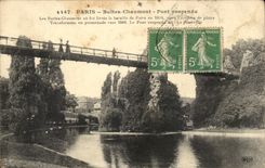 Paris - 19 - the Chaumont Hillocks - Suspended bridge - CPA