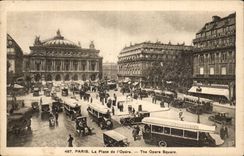 Paris - 9 - La Place de L'Opera - autobus - CPA 