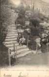 Paris - 18 - Square Saint Pierre - Escalier allant au Sacre Coeur CPA 