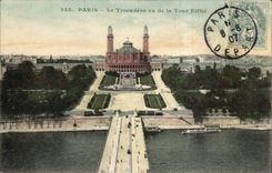 Paris - 7 - Le Trocadero - vu de la Tour Eiffel CPA 