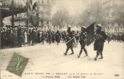 Paris - 8 - Review of July 14th 1918 -- Belgian Flag CPA