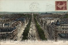 Paris 8 - Sight on the Avenue on Elysees Fields - Catch of Arc de Triomphe - CPA