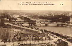 Paris 16 - Panorama vers Passy - Vue Generale de la Passerelle du Metropolitaine - CPA 