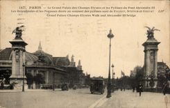 Paris 8 - The Grand Palais of the Champs Elysees and Pylons of the Bridge Alexandre III - CPA