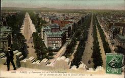 Paris - 8 Panorama taken of Arc de Triomphe on the Avenues of Wood and the Large Army - CPA