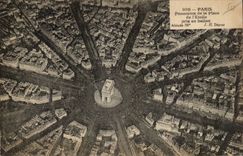 Paris 8 - Panorama of the Place of Etoile taken in balloon - CPA