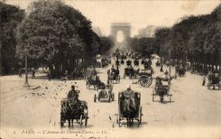 Paris 8 - The Avenue of the Fields Elysees CPA (automobile very nice shot)