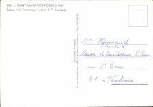 MODERN CARD Saint Maur of the Pits Tobacco Fontenoy places JF Kennedy