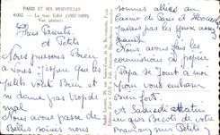 MODERN CARD Paris the Tower Eiffel (1887 1889) View