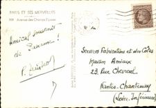 Paris MODERN CARD Which occurred of the Elysees Fields