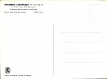 Paris MODERN CARD Brewery Lowenbrau P Rath House of succulent the sauerkrauts Avenue of the fields Elysees Queen Bavaria Beers