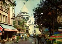 Paris 18 - Place du Tertre - et le Sacre Coeur - Couleurs et Lumiere de France CPA 