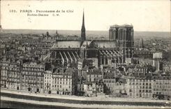 Paris - 4 - Panorama de la Cite - Notre Dame CPA 