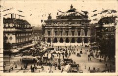 Paris - 8 - Place of the Opera - bus CPA