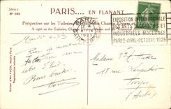 Paris 1 - Perspective sur les Tuileries - Avenue des Champs Elysees - CPA 