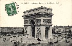 Paris - 8 - Arc de Triomphe and Etoile - CPA