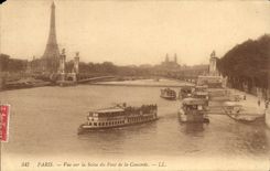 Paris - 8 - Sight On the Seine of the Bridge of the Harmony - CPA