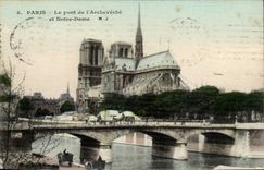 Paris - 4 - Notre Dame - Le Pont de l'Archeveche CPA 