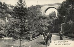 Paris - 19 - the Chaumont Hillocks - the Bridge of Bricks CPA
