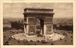 Paris - 8 - the Place of Etoile and Arc de Triomphe the CPA