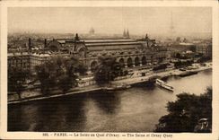 Paris - 7 - the Seine with the Quay of Orsay (Eiffel Tower in the fog) CPA