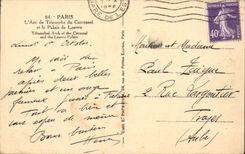 Paris - 1 - l'Arc de Triomphe du Carrousel et le Palais de Louvre CPA 