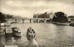 Paris 1 - La Seine - La Amidon au Bebe Bleu - L Chausson - bateau CPA - 