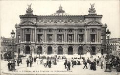 Paris 8 - The Opera and the Station Subway - subway - CPA