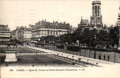 Paris 1 - Quai de Louvre et Eglise Saint Germaine l'Auxxerois - CPA 