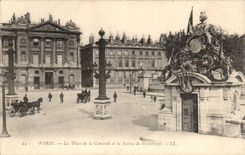 Paris - 8 - the Place of the Harmony and Statue of Strasbourg - CPA