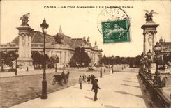 Paris - 8 the Bridge Alexandre III and Granbd Palate CPA