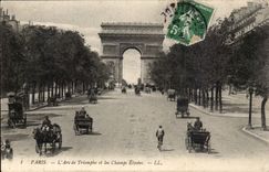 Paris - 8 - Arc de Triomphe and the Elysees Fields - CPA -