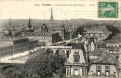Paris - 7 - the Panorama of the Seven Bridges - Eiffel Tower - Eiffel Tower CPA