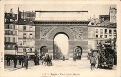 Paris 10 - Gate Saint Martin - CPA Double decker bus