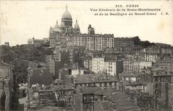 Paris - 14 - Montmartre - View - the Sacring Heart - CPA