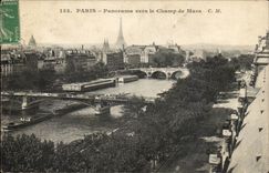 Paris 7 - Panorama towards the fields of Mars - Turn of Eiffel - Eiffel Tower CPA
