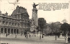 Paris - 20 - the Monument of Gambetta - CPA