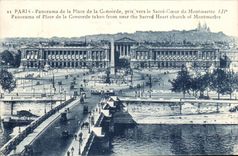 Paris - 8 - Panorama of the Place of the Harmony towards the Sacring Heart of Montmartre - CPA