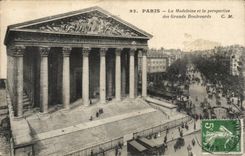 Paris CPA La Madeleine et la perspective des grands boulevards