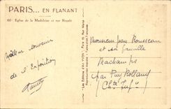 Paris CPA Eglise de la MAdeleine et rue royale