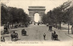Paris CPA Arc de Triomphe and the Elysees Fields